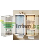 Стенен рафт за баня, 3 нива, вратички, отвор за кърпички